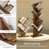 HETTHI Tree Bookshelf, 5-Tier Bookcase, Small Bookshelf, Space-Saving Corner Shelf, Book Tree, Holds Books, CDs, Games, for Bedroom, Living Room, Home Office
