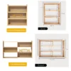 HETTHI 4-Tier Wooden Bookshelf, Expandable 25-47 inch Wide Bookcase, Modern Freestanding Bookcas for Small Space or Corner (Natural)