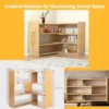 HETTHI 4-Tier Wooden Bookshelf, Expandable 25-47 inch Wide Bookcase, Modern Freestanding Bookcas for Small Space or Corner (Natural)