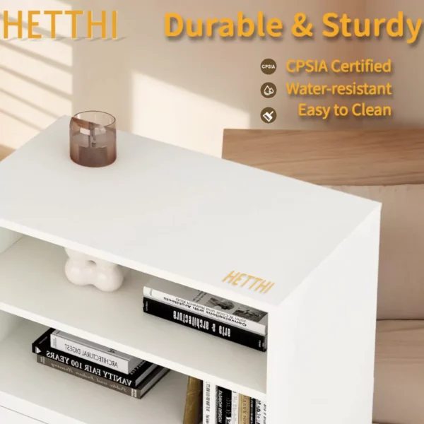 HETTHI Cube Storage Organizer, White Stackable Bookshelf, Modular Cubby Storage System, Cubby Organizer Wooden Display Shelf for Closet, Living Room, Bedroom, Apartment, Dorm