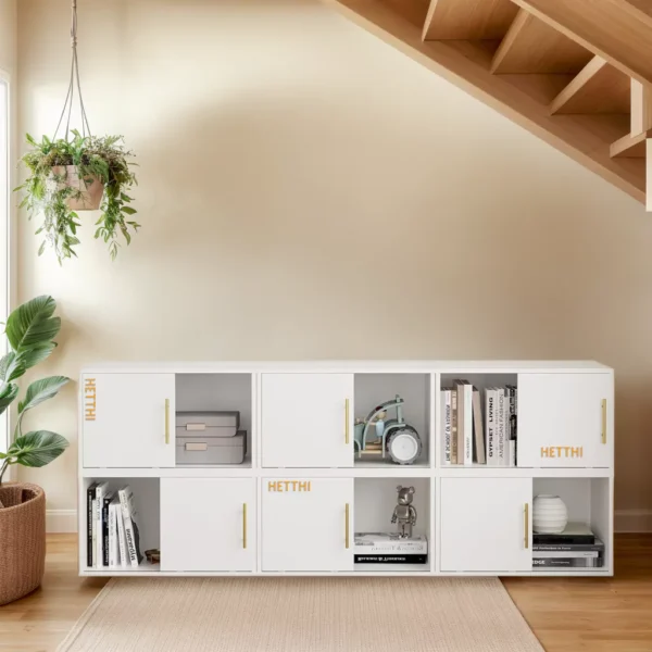 HETTHI Cube Storage Organizer, White Stackable Bookshelf, Modular Cubby Storage System, Cubby Organizer Wooden Display Shelf for Closet, Living Room, Bedroom, Apartment, Dorm