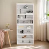 HETTHI Cube Storage Organizer, White Stackable Bookshelf, Modular Cubby Storage System, Cubby Organizer Wooden Display Shelf for Closet, Living Room, Bedroom, Apartment, Dorm
